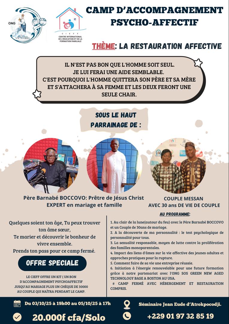 Futur camp d'accompagnement psychoaffectif pour les jeunes adultes de 20 ans et plus 